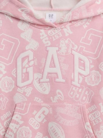 Gap Kız Çocuk Karma Baskı Cepli Şardonlu Sweatshirt 4-16 Yaş PEMBE