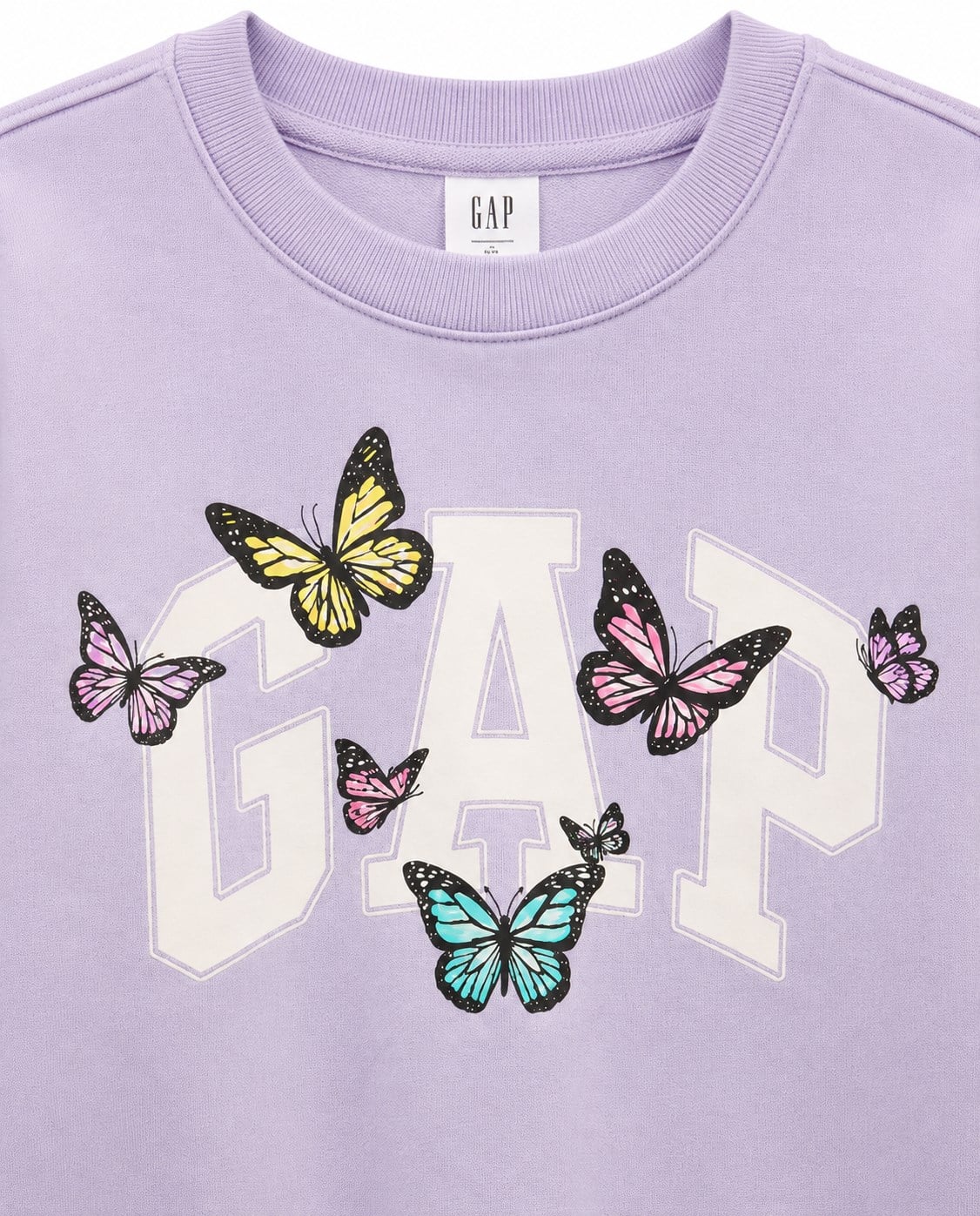 Gap Kız Çocuk Kelebek Baskılı Logo Sweatshirt 6-16 Yaş ORKİDE
