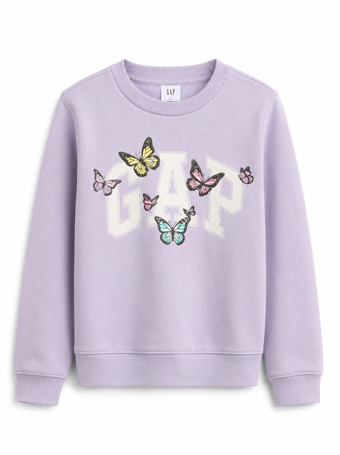 Gap Kız Çocuk Kelebek Baskılı Logo Sweatshirt 6-16 Yaş ORKİDE