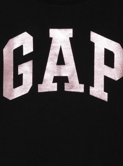 Gap Kız Çocuk Logo Baskı Kısa Kollu Basic Tişört 4-16 Yaş SİYAH