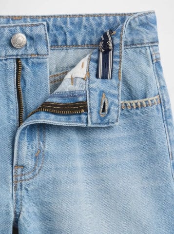 Gap Kız Çocuk Mid Rise Midi Denim Şort 4-16 Yaş MAVİ
