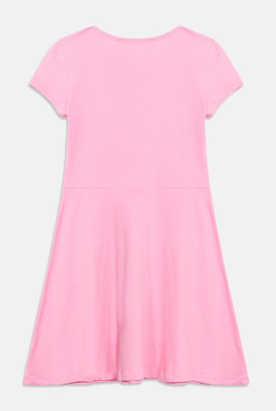 Gap Kız Çocuk Pembe Logo Detaylı Kısa Kollu Jersey Elbise 4-16 Yaş PEMBE