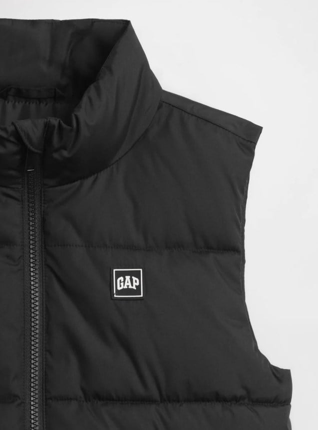 GAP Kız Çocuk Şişme Yelek - Fermuarlı ve Cepli SİYAH