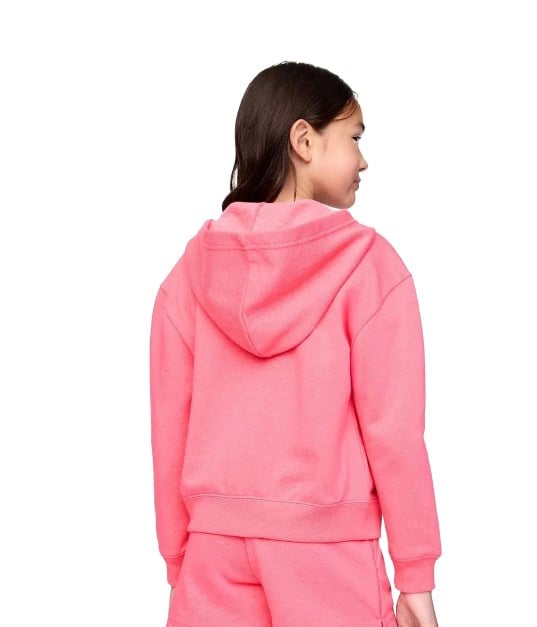GAP Logo Baskılı Fermuarlı ve Kapüşonlu Kız Çocuk Sweatshirt 6-16 Yaş PEMBE
