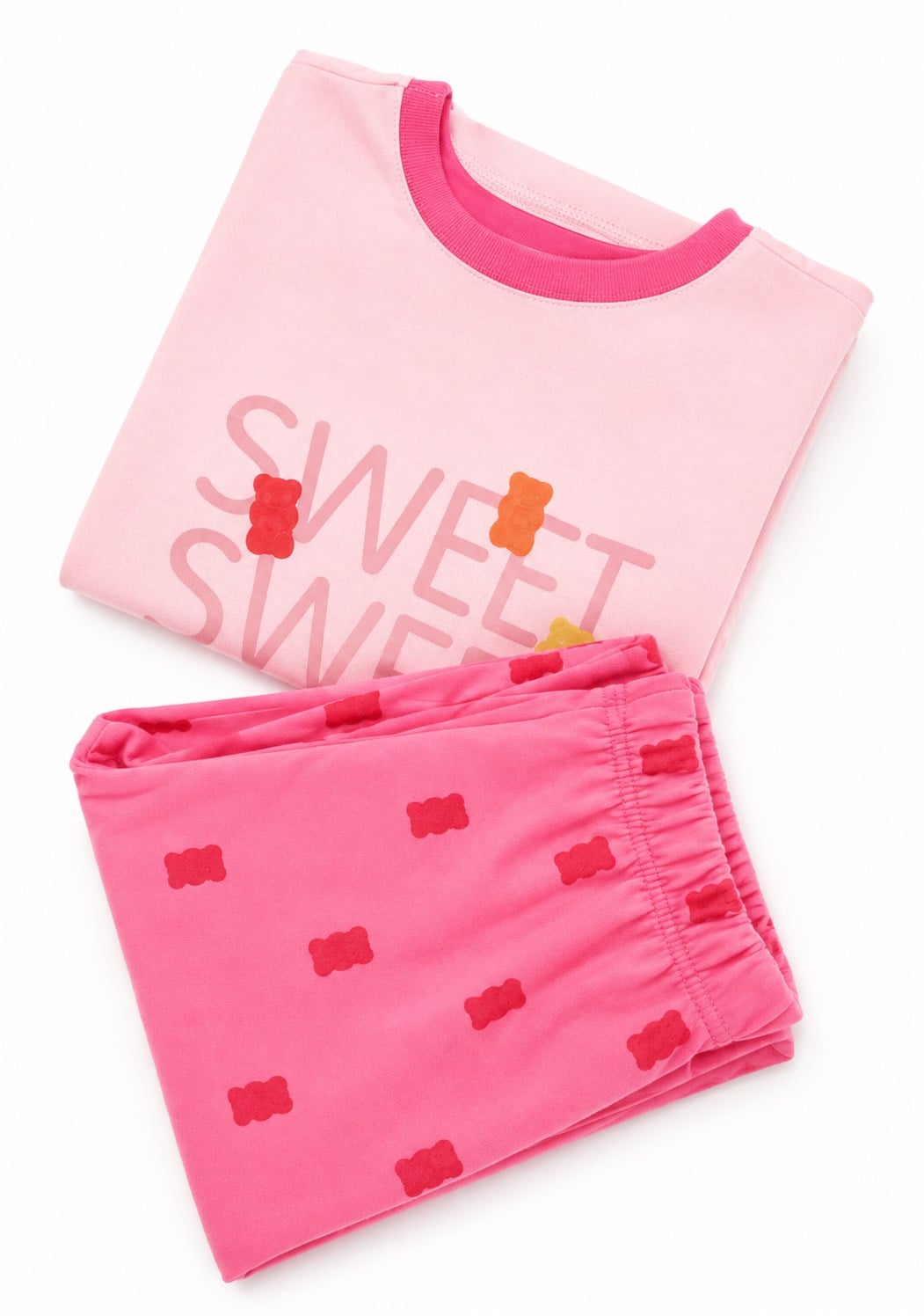 Haribo Kız Çocuk Jelibon Desenli Pamuklu Uzun Kollu Pijama Takımı 6-14 Yaş PEMBE