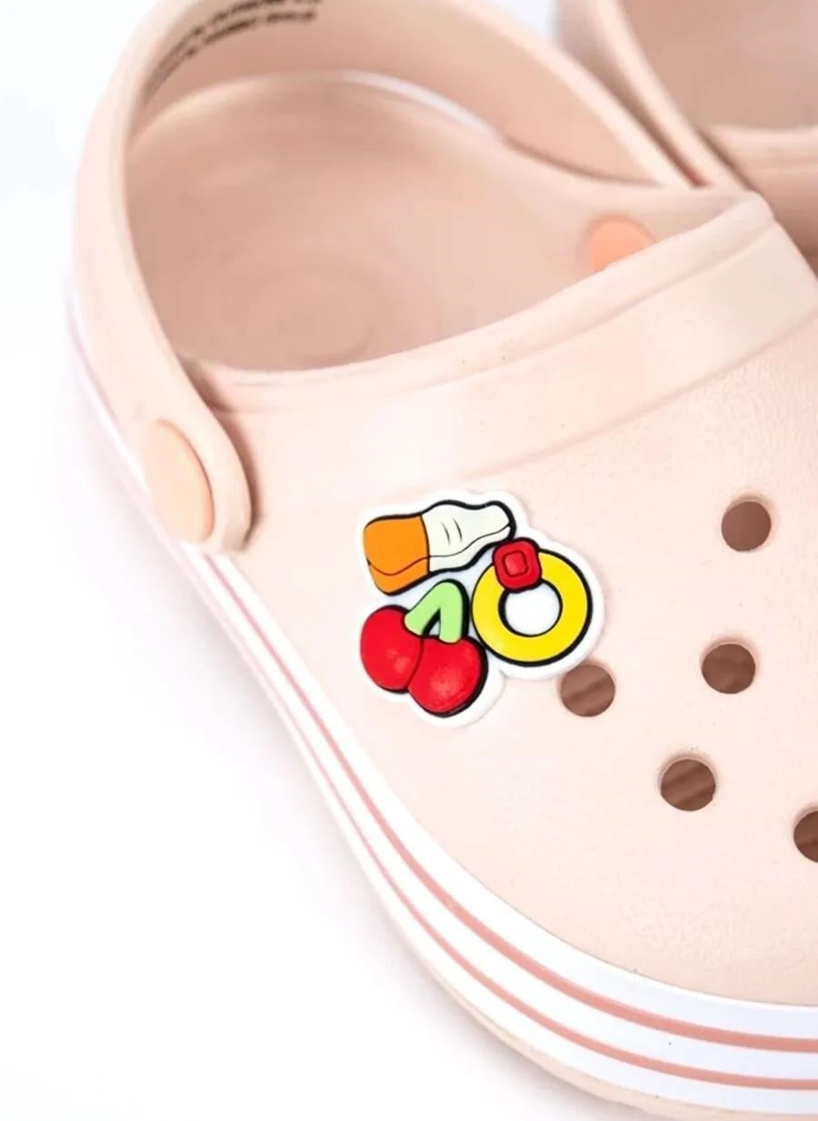 Haribo Kız Çocuk Kiraz Baskı Crocs 25-35 AÇIK PUDRA