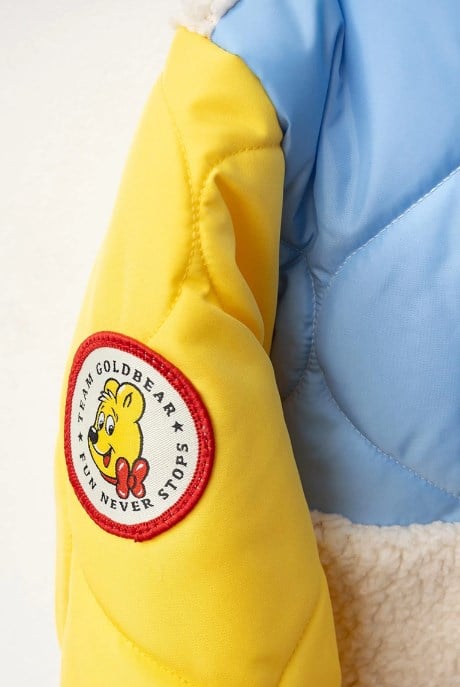 Haribo Lisanslı Çocuk Renk Bloklu Kapitone ve Sherpa Peluş Detaylı Mont MAVİ