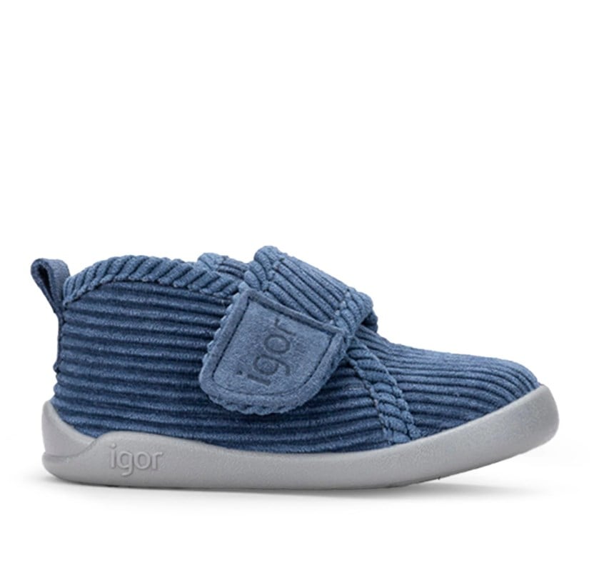 Igor Çocuk Kadife Fitilli Kalın Tabanlı Panduf 20-28 LACİVERT