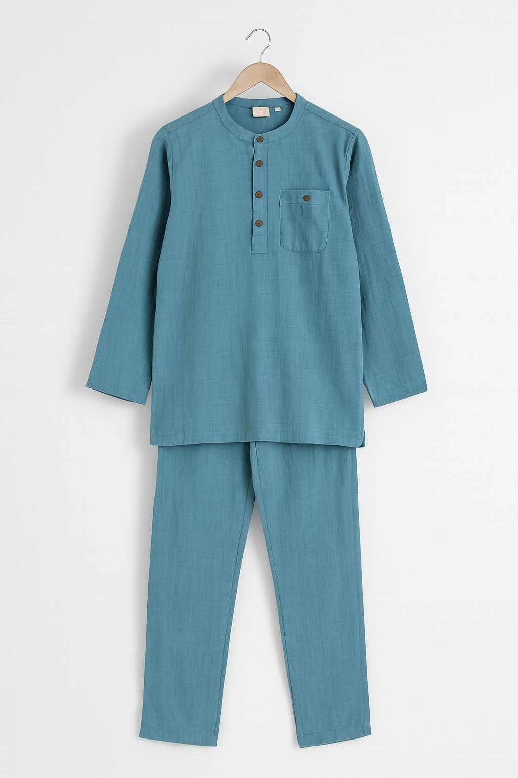Jabber Erkek Çocuk Şile Bezi Hakim Yaka Pijama Takıımı 1-10 Yaş AÇIK MAVİ