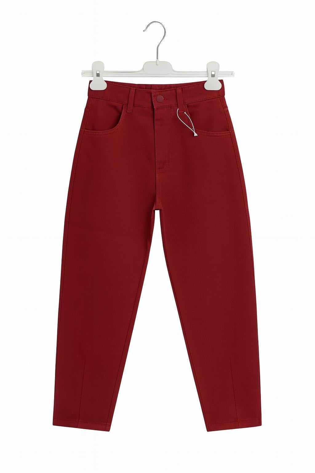 Jacklions Erkek Bebek Havuç Kesim Basic Keten Pantolon 1-5 Yaş BORDO