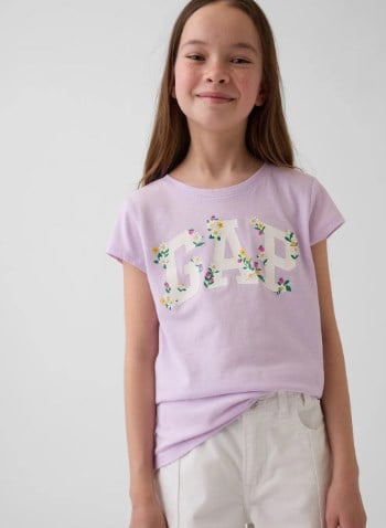 KIZ ÇOCUK 886662 LOGO TEE LİLA