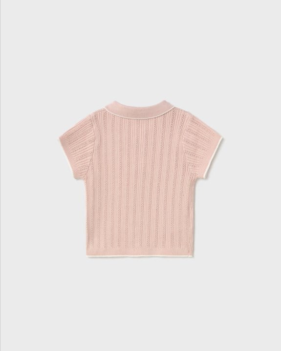 Mayoral Bebek Örme Yakalı Tişört 6 Ay- 4 Yaş PEMBE