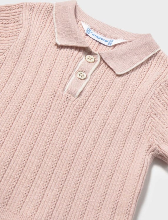 Mayoral Bebek Örme Yakalı Tişört 6 Ay- 4 Yaş PEMBE