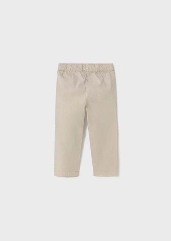 Mayoral Erkek Bebek  Beli Lastikli ve Bağcıklı Gabardin Pantolon 0-4 Yaş KREM