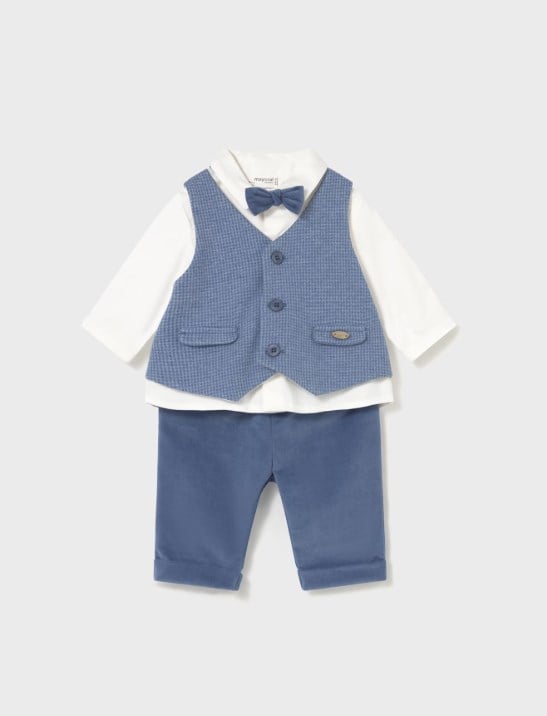 Mayoral Erkek Bebek Papyonlu Yelekli 3lü Set 0-18 Ay KOYU MAVİ