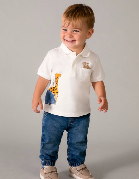 Mayoral Erkek Bebek Polo Yaka Tişört 6 Ay - 4 Yaş KREM