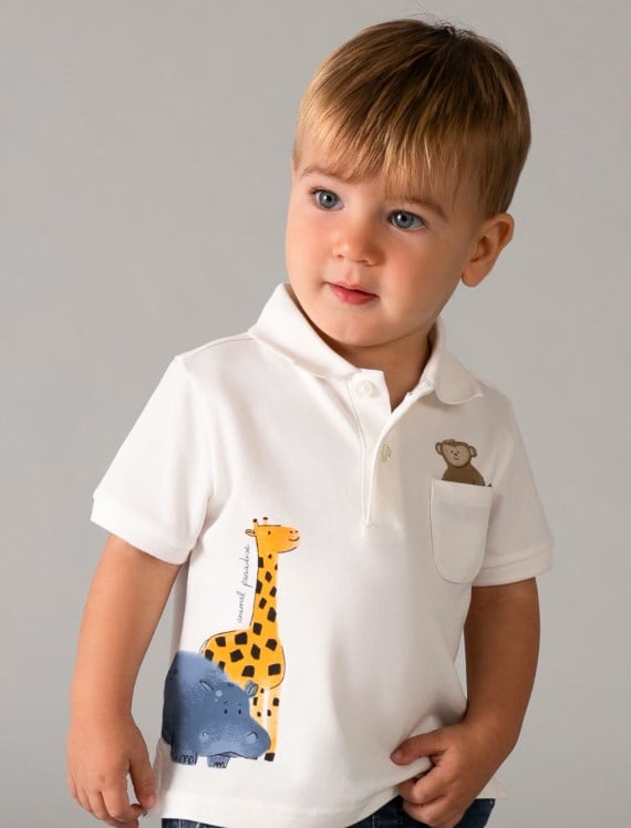 Mayoral Erkek Bebek Polo Yaka Tişört 6 Ay - 4 Yaş KREM
