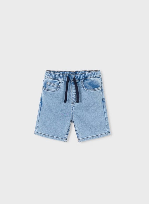 Mayoral Erkek Çocuk Beli Lastikli Denim Bermuda Şort 2-10 Yaş AÇIK MAVİ