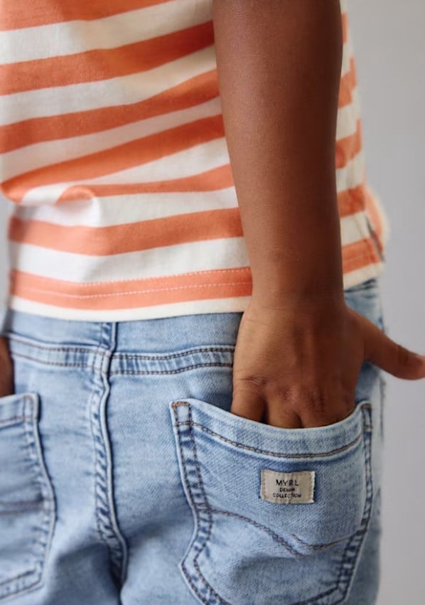 Mayoral Erkek Çocuk Beli Lastikli Denim Bermuda Şort 2-10 Yaş AÇIK MAVİ