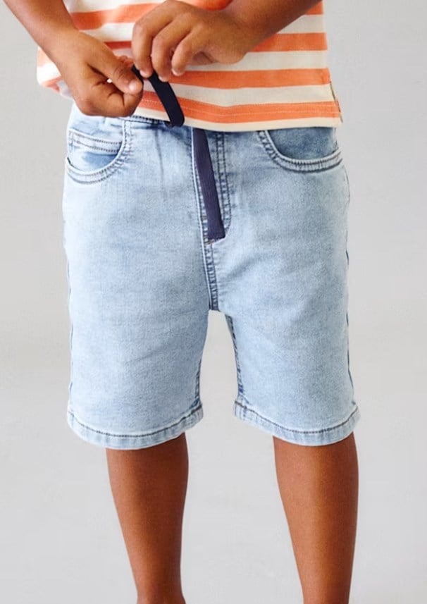 Mayoral Erkek Çocuk Beli Lastikli Denim Bermuda Şort 2-10 Yaş AÇIK MAVİ