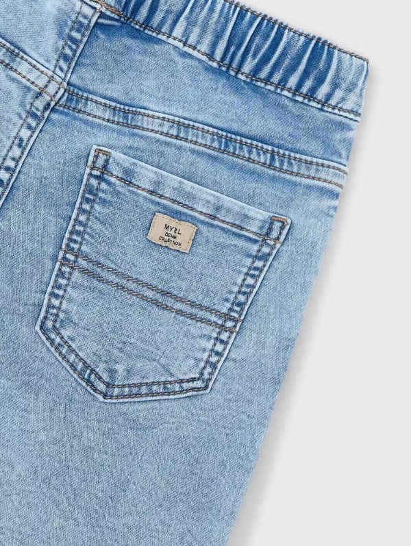 Mayoral Erkek Çocuk Beli Lastikli Denim Bermuda Şort 2-10 Yaş AÇIK MAVİ