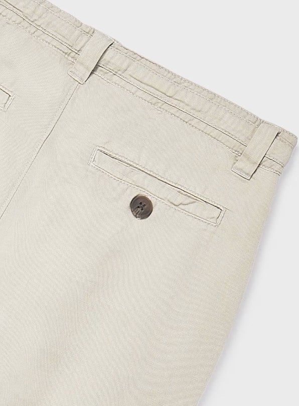 Mayoral Erkek Çocuk Beli Lastikli ve Bağcıklı Gabardin Pantolon 8-18 Yaş BEJ