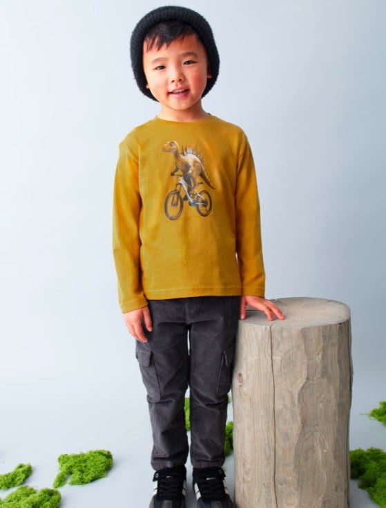 Mayoral Erkek Çocuk Dinazor Baskı Uzun Kollu Tişört 2-10 Yaş SARI