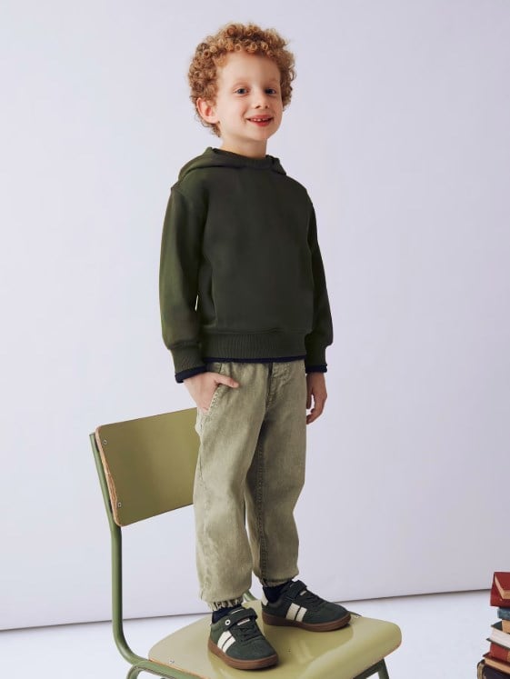 Mayoral Erkek Çocuk Kapşonlu Cepli Sweatshirt 2-10 Yaş YEŞİL