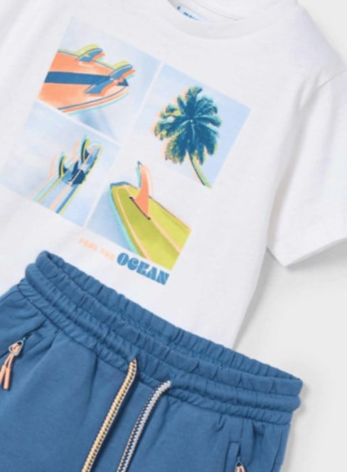 Mayoral Erkek Çocuk Surf Baskı Şortlu Takım 2-10 YAŞ EKRU - LACİVERT