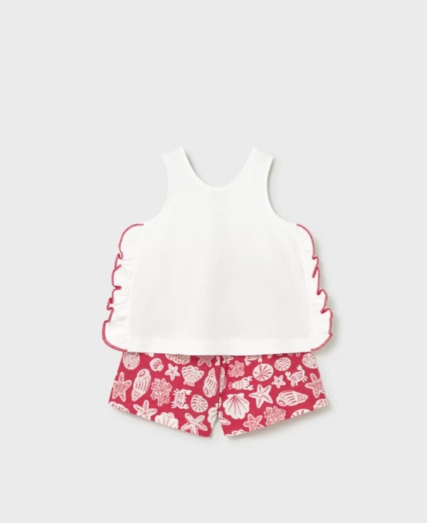 Mayoral Kız Bebek Yengeç Baskılı Şort Takım 6 Ay 4 Yaş KIRMIZI