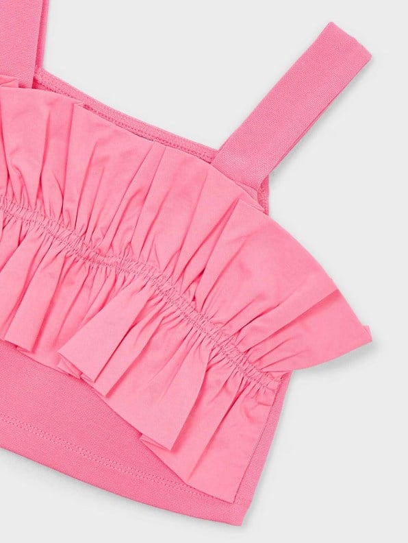 Mayoral Kız Çocuk Askılı Fırfırlı Bluz 2-10 Yaş PEMBE