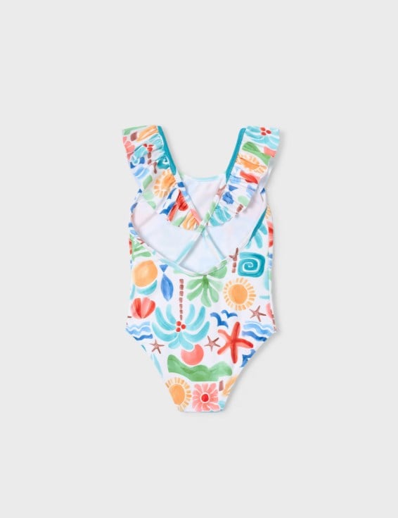 Mayoral Kız Çocuk Beach Baskı Mayo 2-10 Yaş SAX