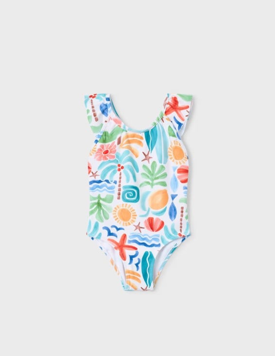 Mayoral Kız Çocuk Beach Baskı Mayo 2-10 Yaş SAX