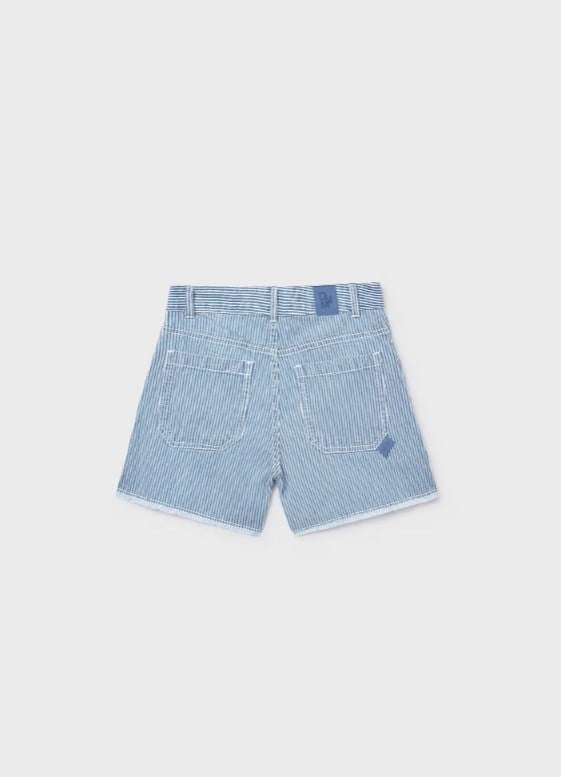 Mayoral Kız Çocuk Çizgili Denim Şort 8-18 Yaş LACİVERT