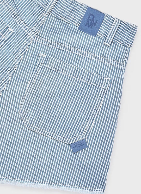 Mayoral Kız Çocuk Çizgili Denim Şort 8-18 Yaş LACİVERT