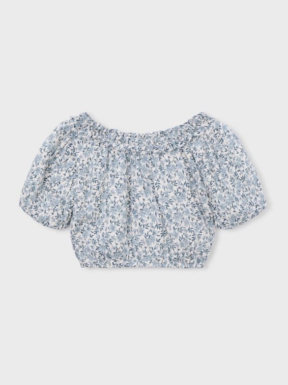 Mayoral Kız Çocuk Fırfır Yaka Çiçekli Crop Bluz 2-10 Yaş ÇOK RENKLİ