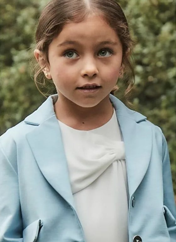 Mayoral Kız Çocuk Fiyonklu Şifon Tişört 2-10 Yaş EKRU