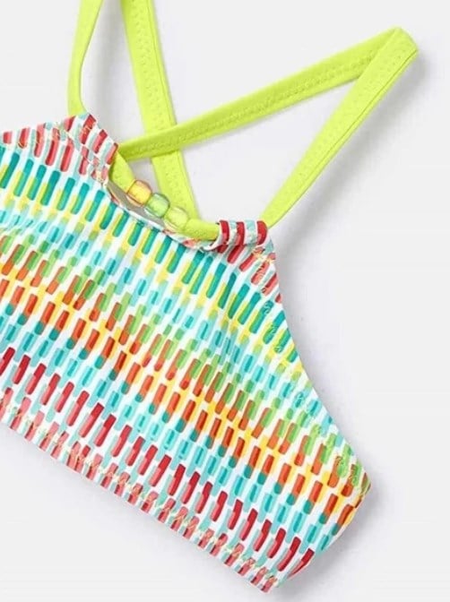 Mayoral Kız Çocuk Karma Baskı Bağlama Detaylı Bikini 2-10 Yaş NEON YEŞİL