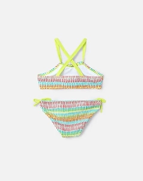 Mayoral Kız Çocuk Karma Baskı Bağlama Detaylı Bikini 2-10 Yaş NEON YEŞİL