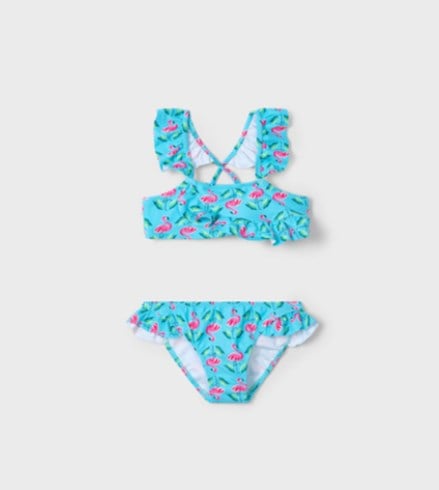 Mayoral Kız Çocuk Karma Baskı Sırtı Çapraz Bikini 2-10 Yaş YEŞİL