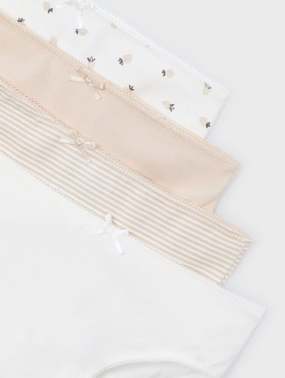 Mayoral Kız Çocuk Karma Desenli 4Lü Slip 2-16 Yaş BEJ