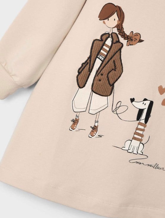 Mayoral Kız Çocuk Mini Polar Sweat Elbise 2-10 Yaş KREM