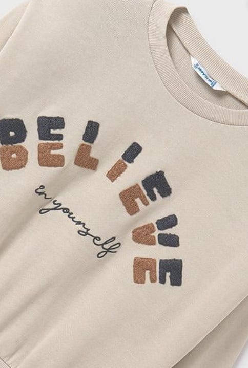 Mayoral Kız Çocuk Omuz Vatkalı Sweatshirt 10-16 Yaş KREM