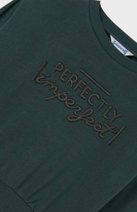Mayoral Kız Çocuk Omuz Vatkalı Sweatshirt 10-16 Yaş YEŞİL