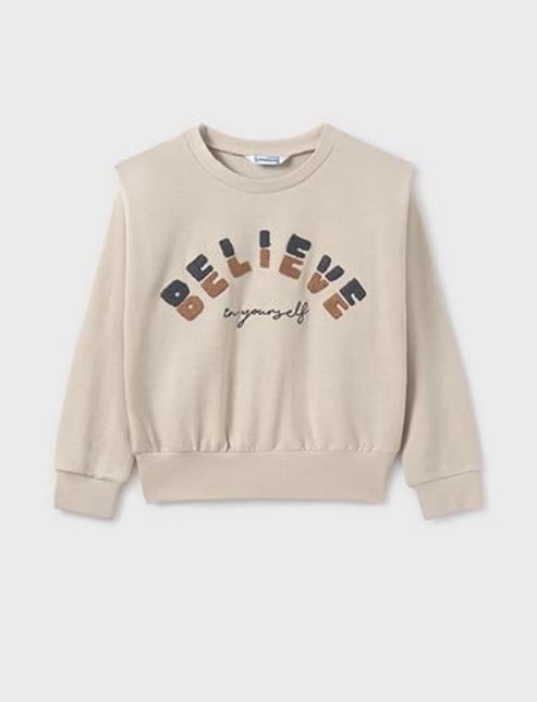 Mayoral Kız Çocuk Omuz Vatkalı Sweatshirt 10-16 Yaş KREM