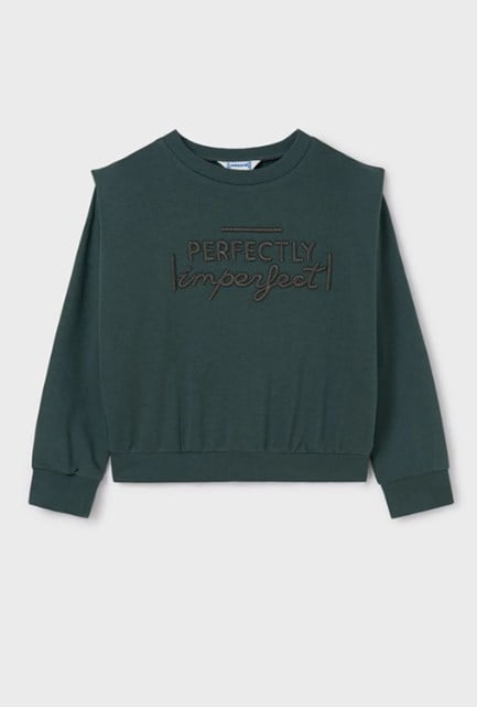 Mayoral Kız Çocuk Omuz Vatkalı Sweatshirt 10-16 Yaş YEŞİL