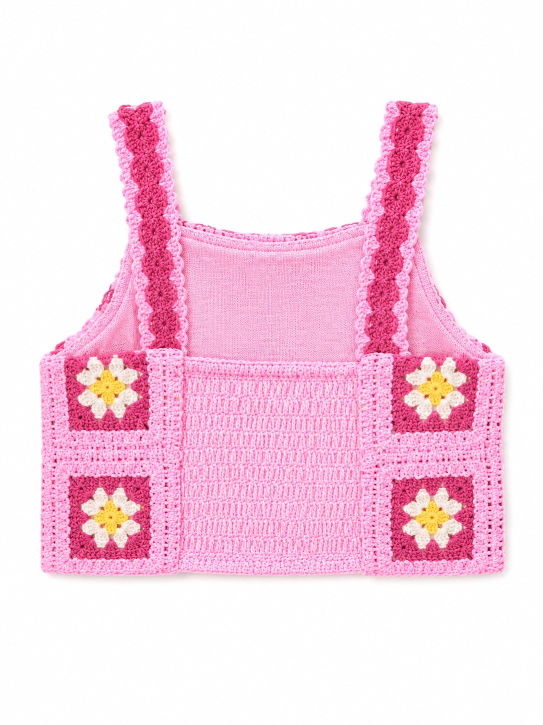 Mayoral Kız Çocuk Pembe Çiçek Motifli Tığ İşi (Kroşe) Crop Bluz 2-10 Yaş PEMBE