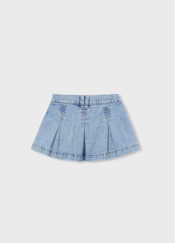 Mayoral Kız Çocuk Pileli Denim Mini Kot Etek 2-10 Yaş AÇIK MAVİ