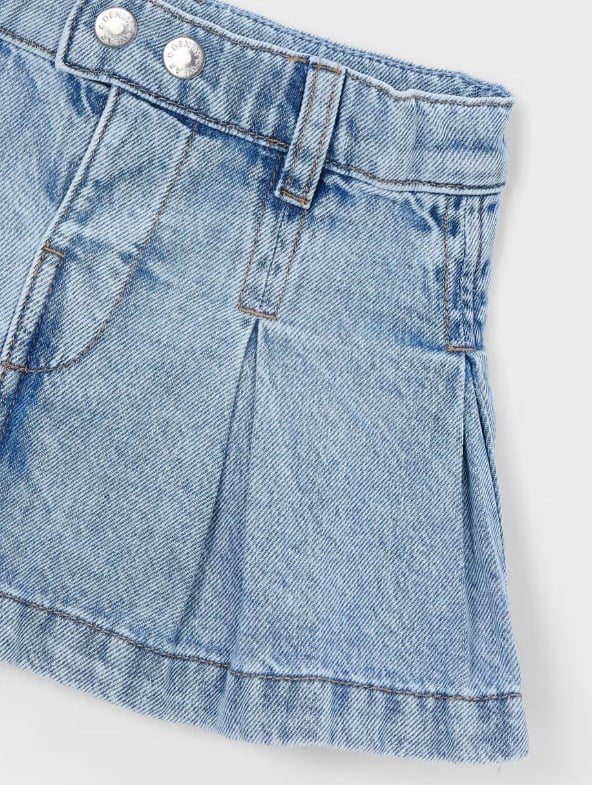 Mayoral Kız Çocuk Pileli Denim Mini Kot Etek 2-10 Yaş AÇIK MAVİ