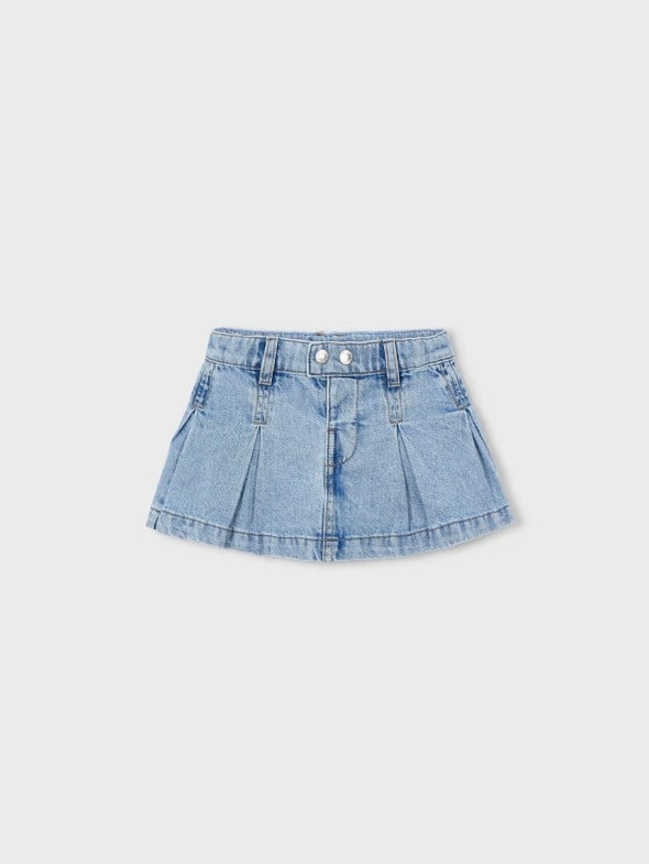 Mayoral Kız Çocuk Pileli Denim Mini Kot Etek 2-10 Yaş AÇIK MAVİ